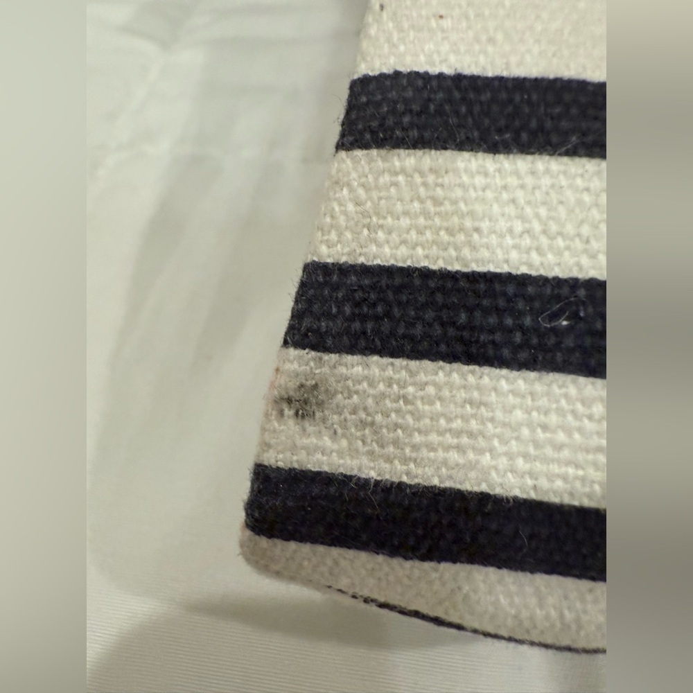 J. Crew Striped Espadrilles Flats Pull On White Blue Size 10 Coastal summer - Picture 6 of 9